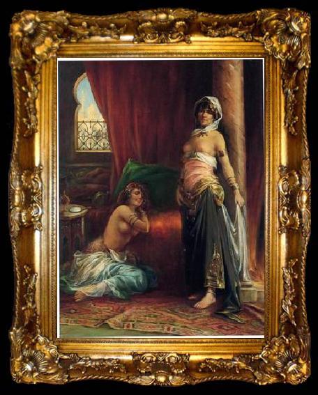 framed  unknow artist Arab or Arabic people and life. Orientalism oil paintings  418, ta009-2